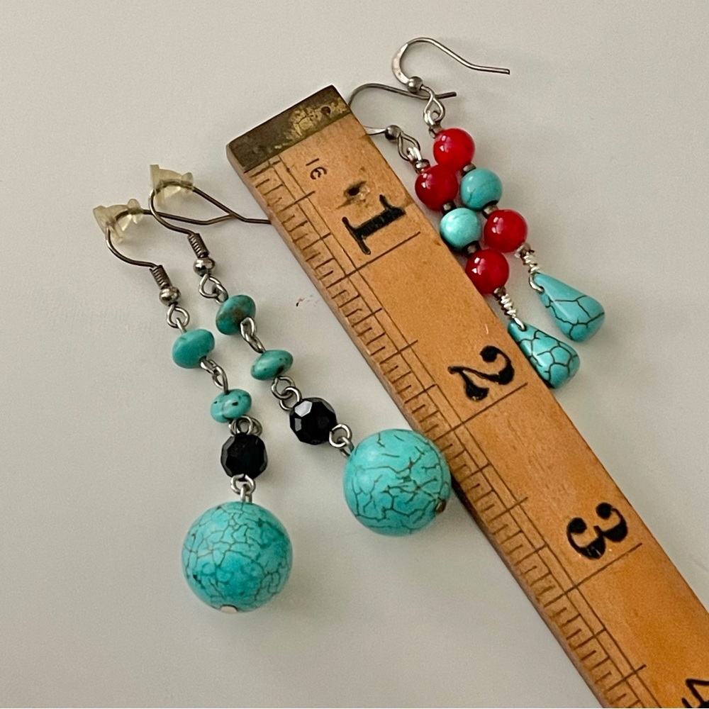 CHAPS Faux Turquoise Necklace 16” with Extender Unbranded Bracelet & Earrings - Picture 12 of 12